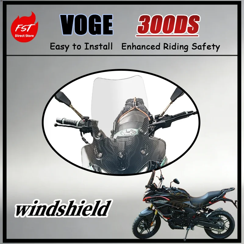 

FOR Voge 300DS Transparent Tall Windshield Imported Widened Front Wind Deflector Chest Protection Motorcycle Modified Accessory