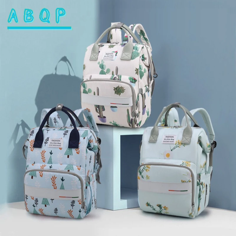 

New Baby Bag Printed Fashion Baby Diaper Bag Backpack Large Capacity Lightweight Outing Diaper Bag Backpack High Quality