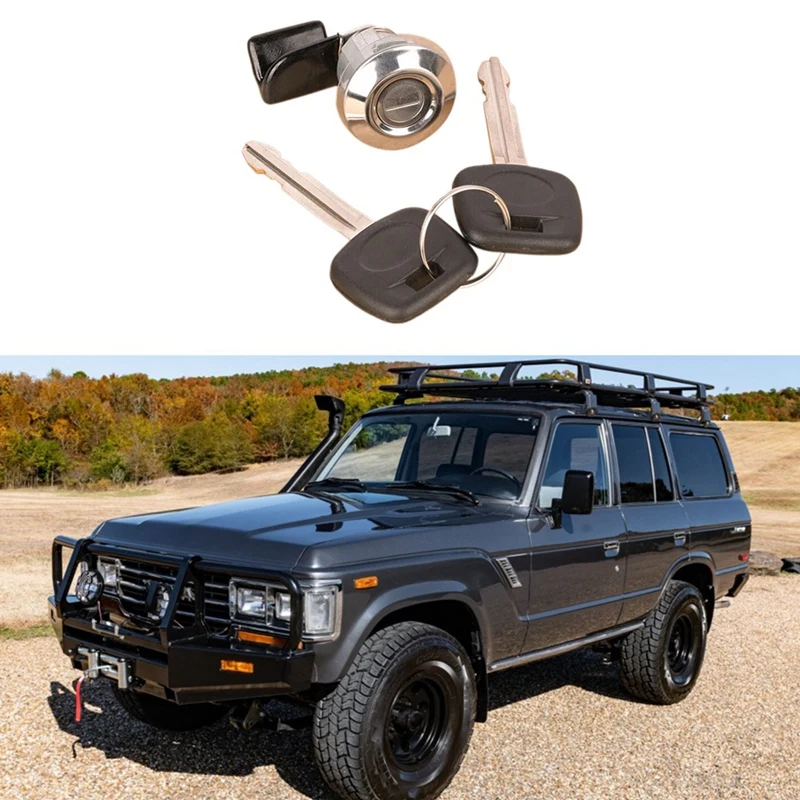 Fuel Door Lock Cylinder & Key Replacement Silver For Toyota Land Cruiser FJ60 FJ62 1980-1990