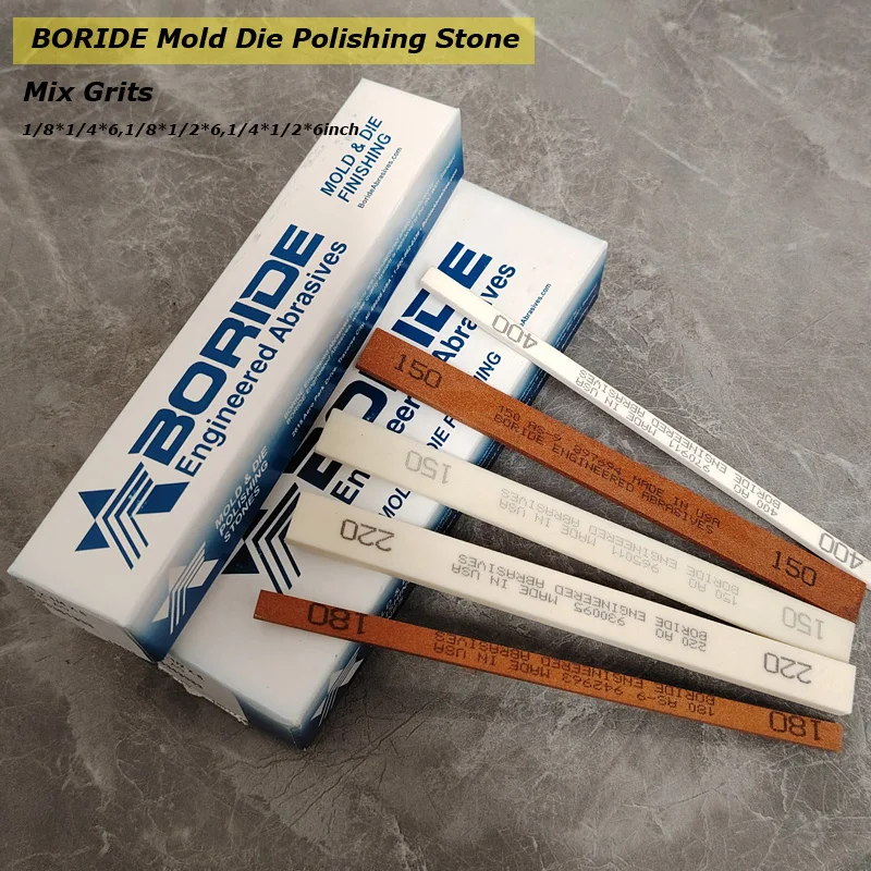 5/6pcs Mix Grits Boride As-red Mold Die Polishing Stone Ao-white Edm Finshing Stone 1/8*1/4*6,1/8*1/2*6,1/4*1/2*6inch