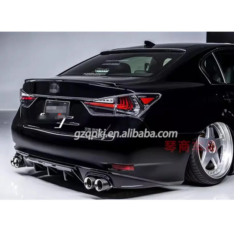 Car Rear Diffuser Spoiler Fits 2012-2017 Lexus GS Carbon Fiber Rear Diffuser Spoiler Exhaust Tip GS Body Kit Carbon