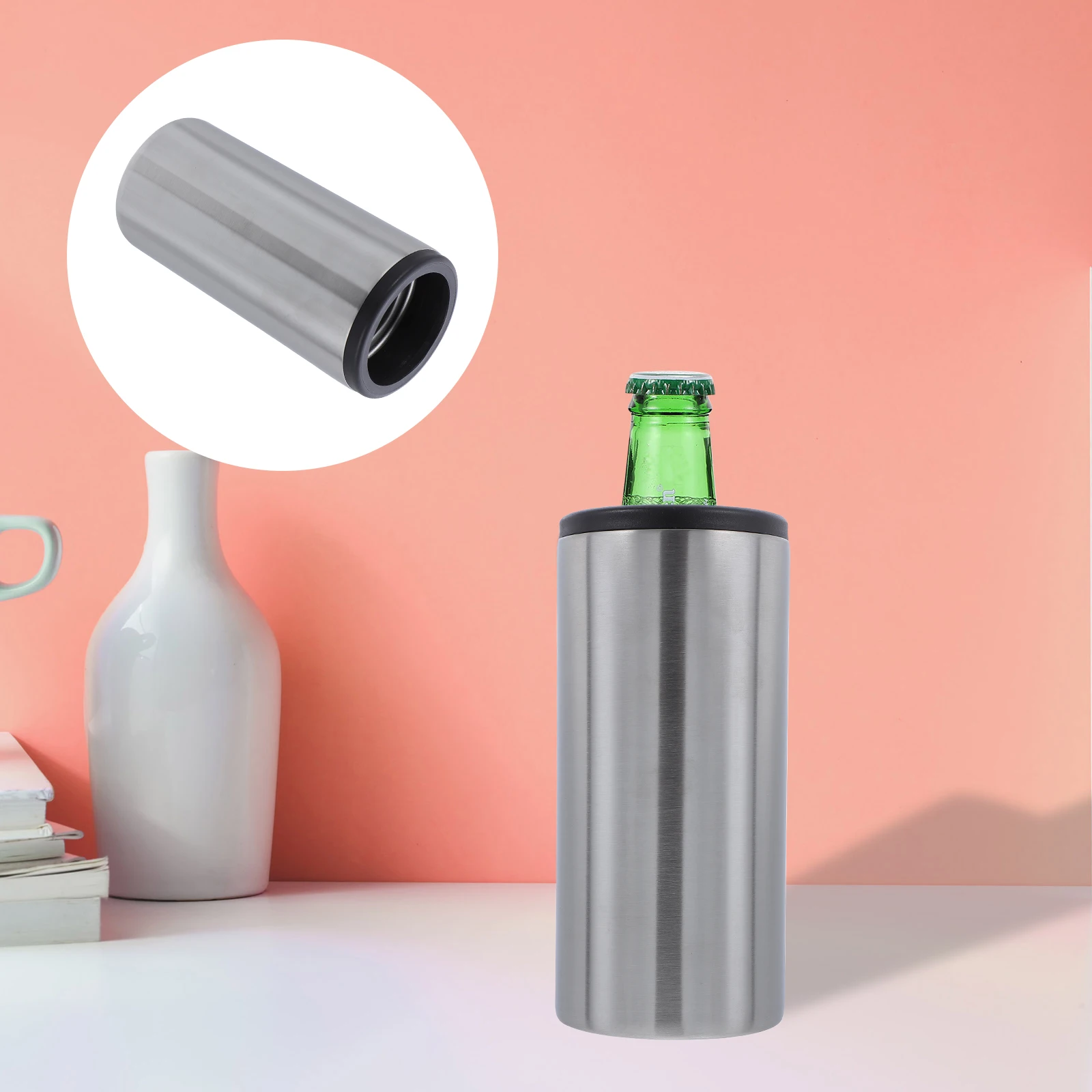 

Stainless Steel Cup Beer Bottle Cover Insulator Cold Hot Protector Vacuum Can Household Practical Gift