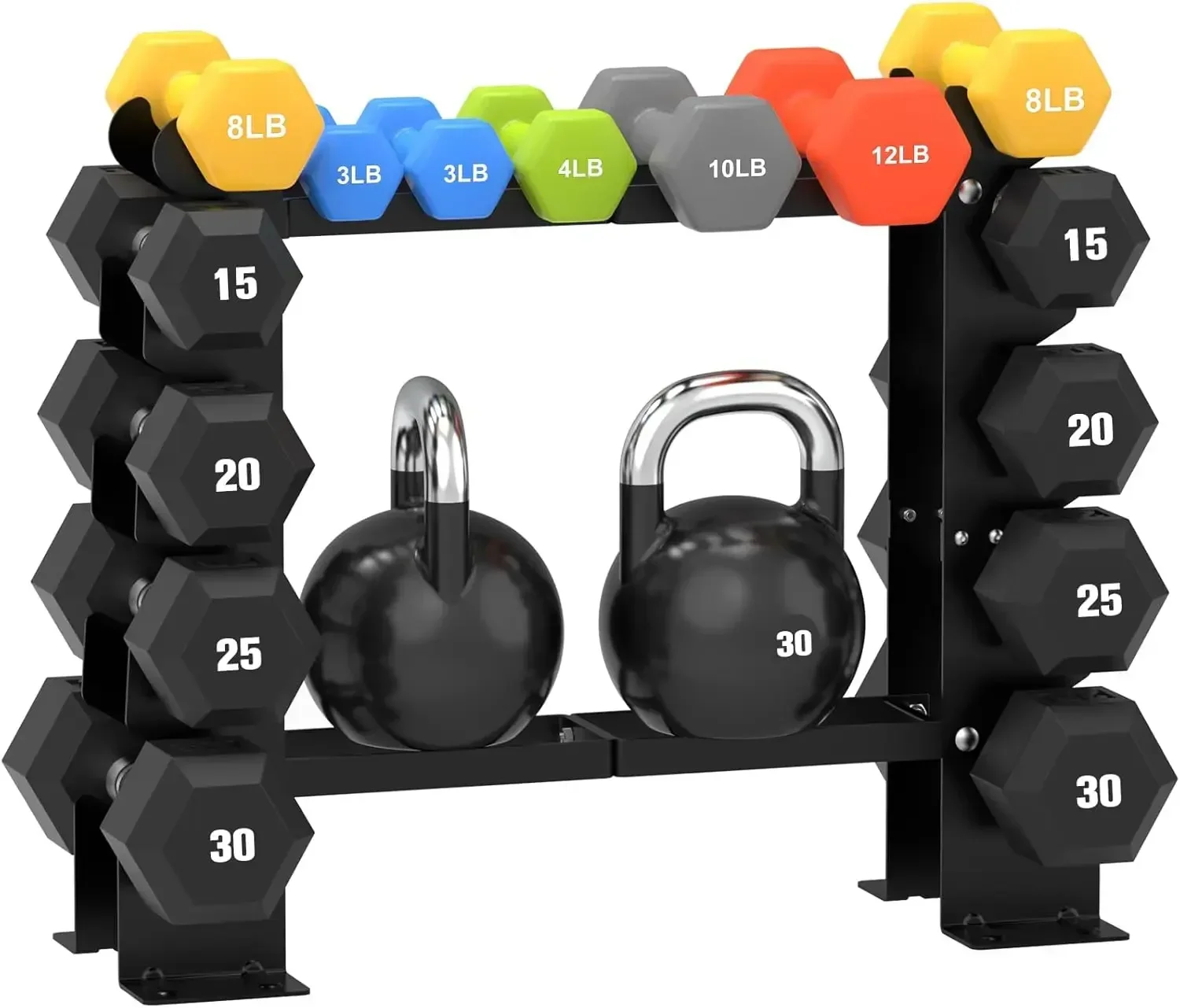 Soporte para Mancuernas de 5 Niveles, Color Negro, para Gimnasio en Casa, Soporte de Acero Resistente para Pesas de 8-30 LB, 450L
