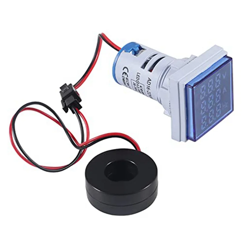 

2 шт., счетчики герцового напряжения тока, цифровой 3в1, 22 мм, вольтметр, амперметр, Гц, индикатор частоты тока, переменный ток 60-500 В