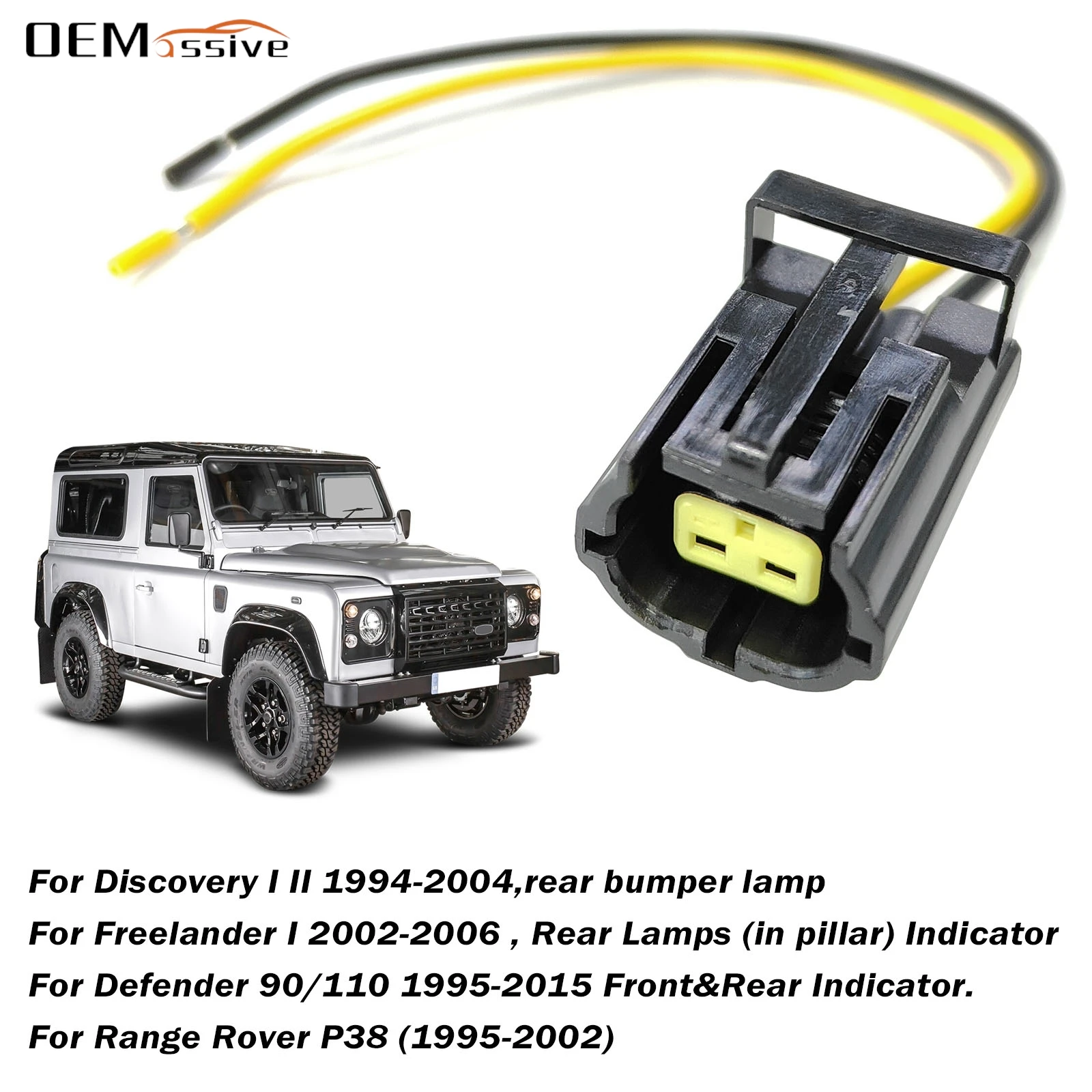 

2X для Land Range Rover P38 Defender 90 110 Discovery Freelander, держатель лампы заднего индикатора, 2-контактный разъем STC1188