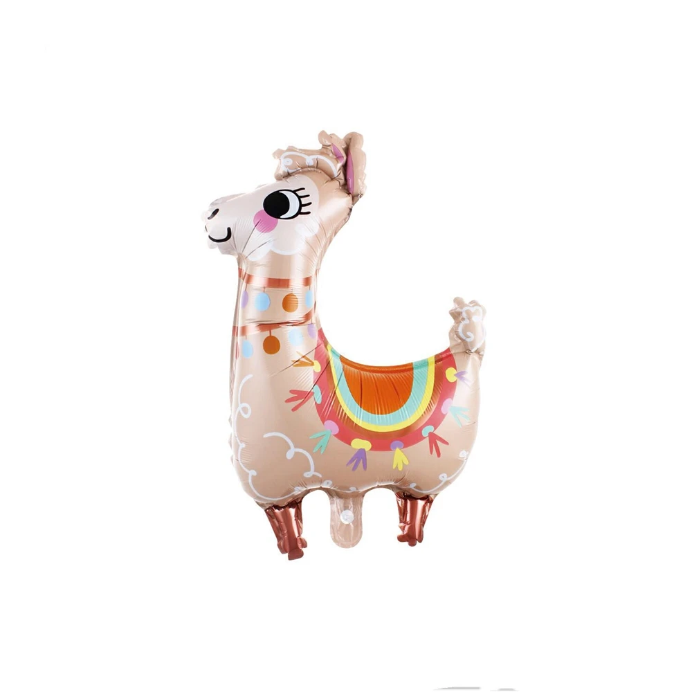 1Pcs 4D Cartoon Animal Alpaca Foil Helium Balloon Cute Llama Inflatable Round Ballons Children Baby Birthday Party Decorations