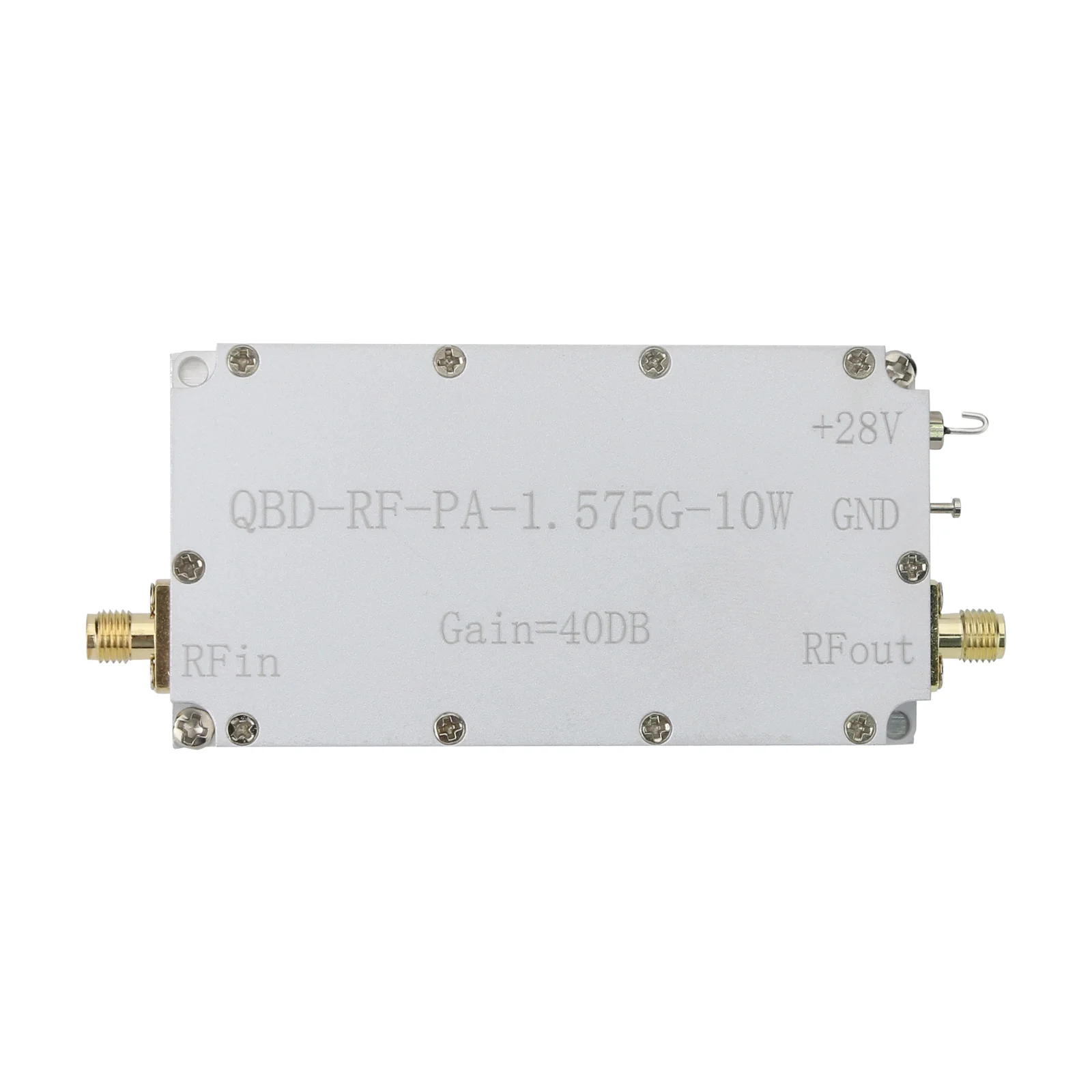 Amplificador de Potencia RF QBD-RF-PA-1.575G-10W 1.5-1.6GHz para GPS Beidou con Disipador de Calor