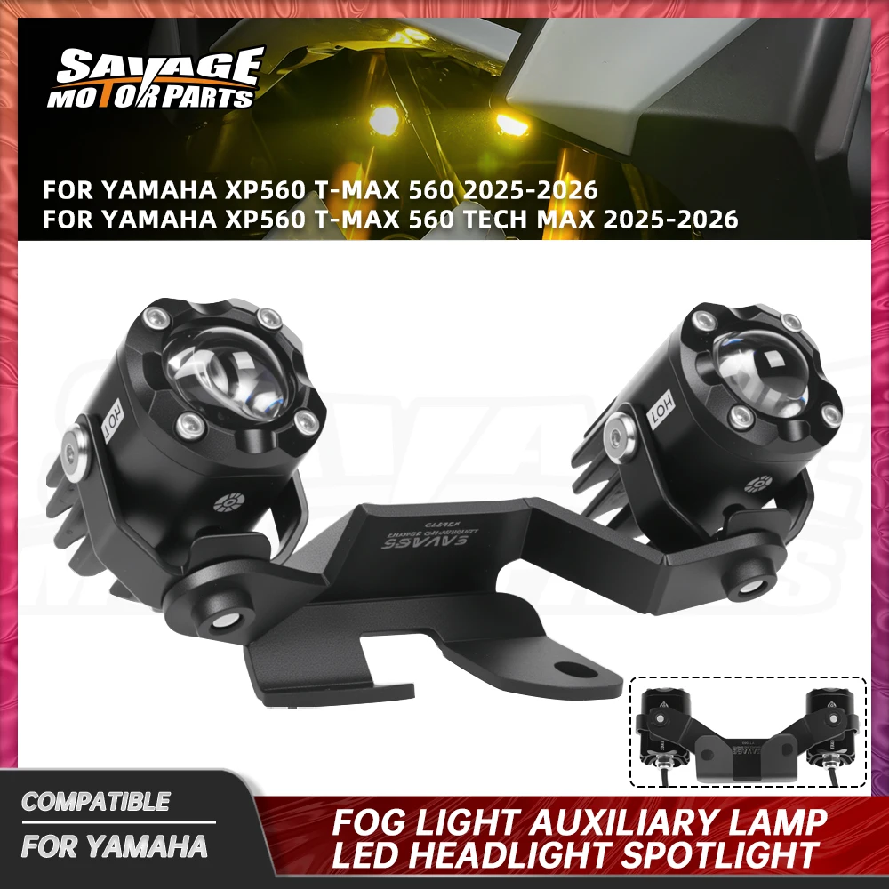 

XP560 Headlight Spotlight With Mount Bracket For Yamaha XP560 T-MAX 560 Tech Max Fog Light Auxiliary Lamp Bumper Clamps Holder