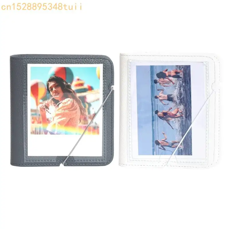 Y4QF PUレザーフォトアルバムポータブル写真主催者28スロットW210/W300/W400写真