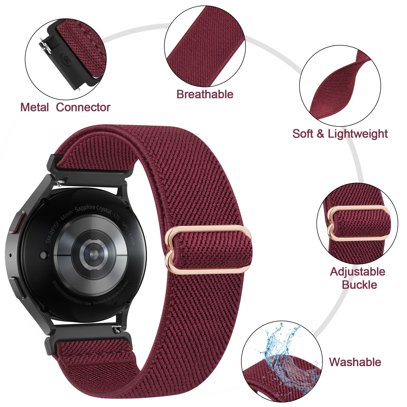 22 مللي متر شريط نايلون مرن ل Amazfit Bip 6 5/التوازن 46 مللي متر/ستراتوس 2 2s 3 حزام سوار ل Amazfit GTR 47 مللي متر 4 3 برو 2e 2 العصابات