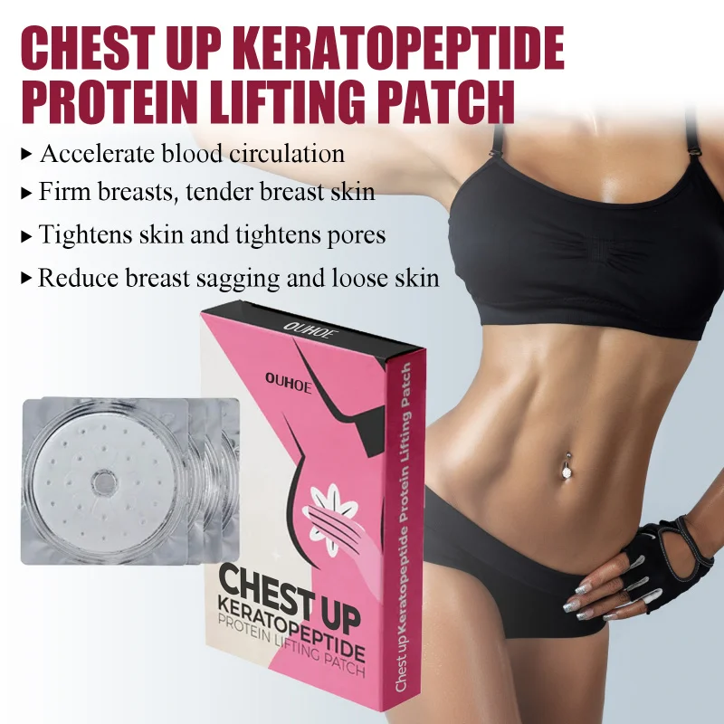 

Protein Breast Care Patches - Papaya Extract & Keratin Infused, Nourish, Firm & Smooth Skin, Daily Chest Massage Solution
