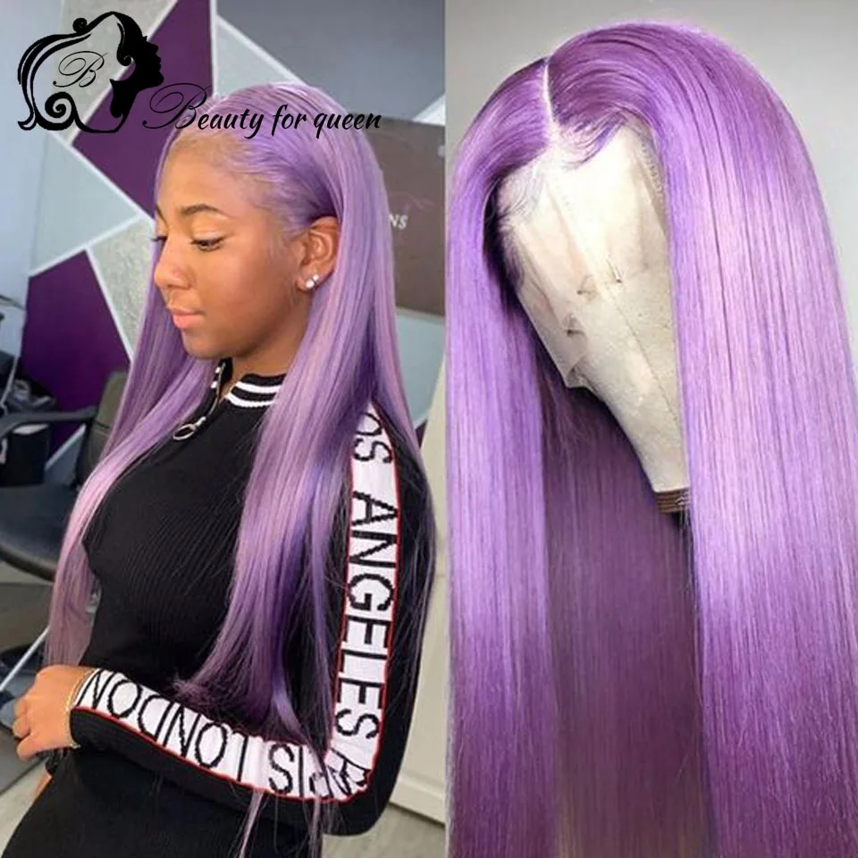 Wig Rambut Asli Ungu Body Wave HD 13x4 Lace Frontal Untuk Wanita, Wig Panjang Lurus Tanpa Lem, Siap Pakai, Kepadatan 180%