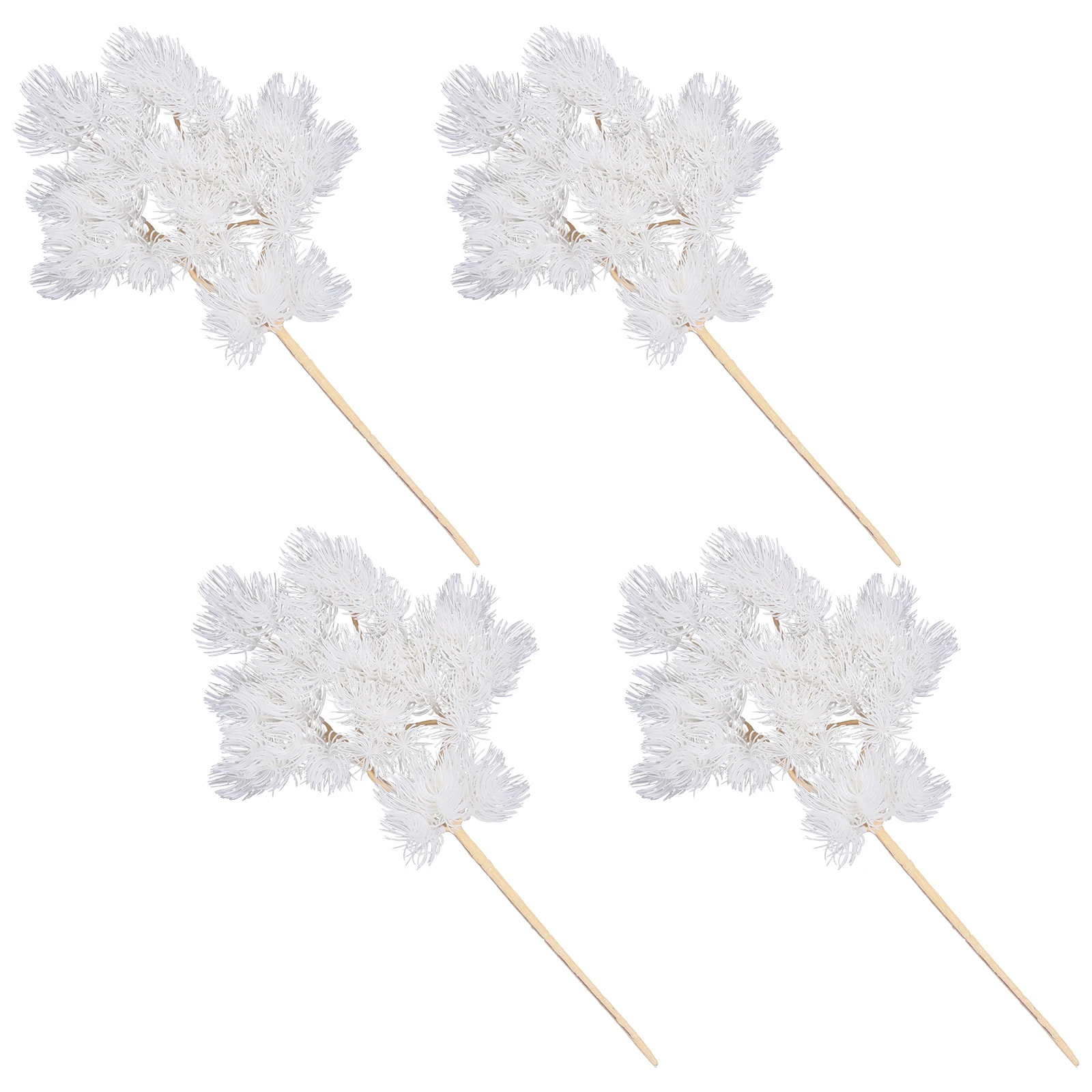 

4 Pcs Artificial Plant Decoration Pine Branches and Cones Simulated Needles Plastic Faux