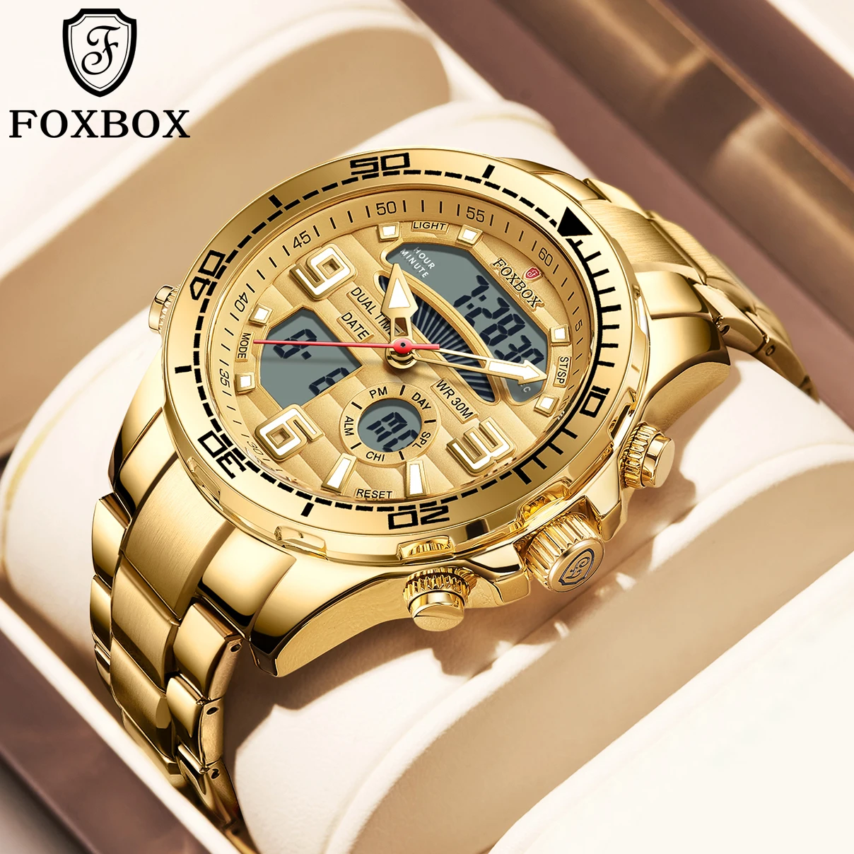 FOXBOX Digital Men Military Watch Waterproof Wristwatch LED Quartz Clock Sport Watch Male Big Watches Men Relogios Masculino+Box