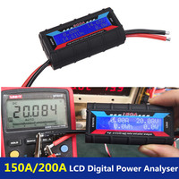 ABS Watt Meter Reusable Professional 150A 200A Digital Electrical Solar Panel LCD Screen Power Analyzer Voltmeter Backlight RC