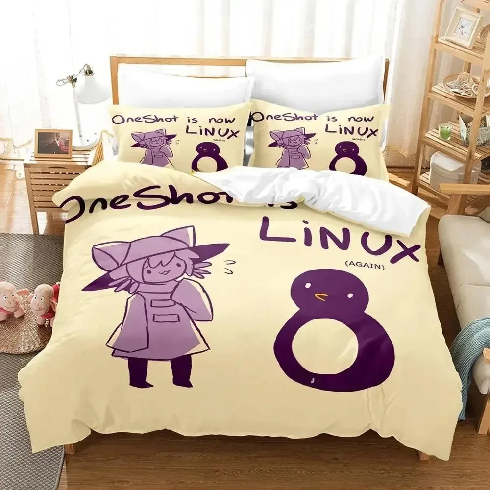 Game OneShot Bedding Set Single Twin Full Queen King Size Bed Set Adult Kid Bedroom Duvet cover Sets 3D Anime Bed Sheet Set