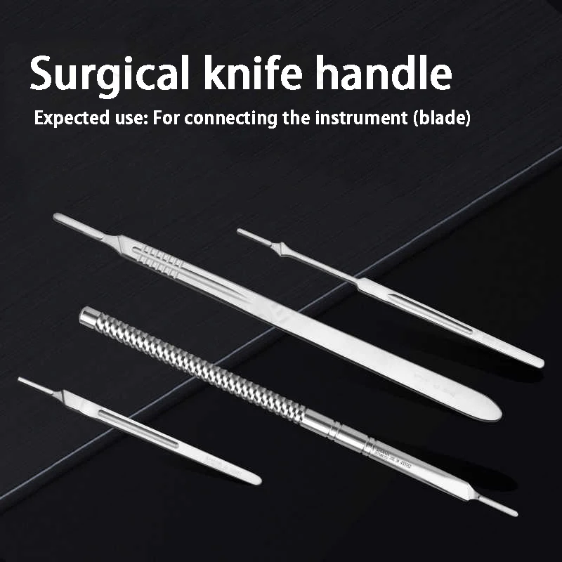 Rękojeść noża chirurgicznego, ostrze i podpórka noża są wykonane ze stali nierdzewnej bez powłoki lub ze stali węglowej.
