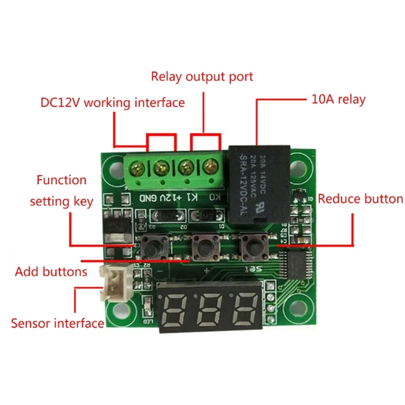 Versatile 12V Temperature Controller Waterproof & User Friendly Digital Thermostat Durable Perfect for Plant Cultivation