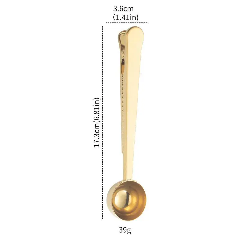 Stainless Steel Thickened Coffee Measurement Spoon Snack Sealed Storage Clip Milk Powder Bag Sealing Clamp Multi-functional S...