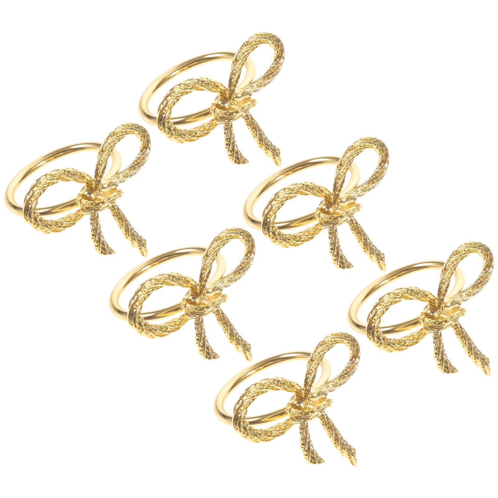 

6pcs Bow Napkin Rings Decorative Serviette Clasp for Wedding Party Holiday Table Ornament ABS Reusable