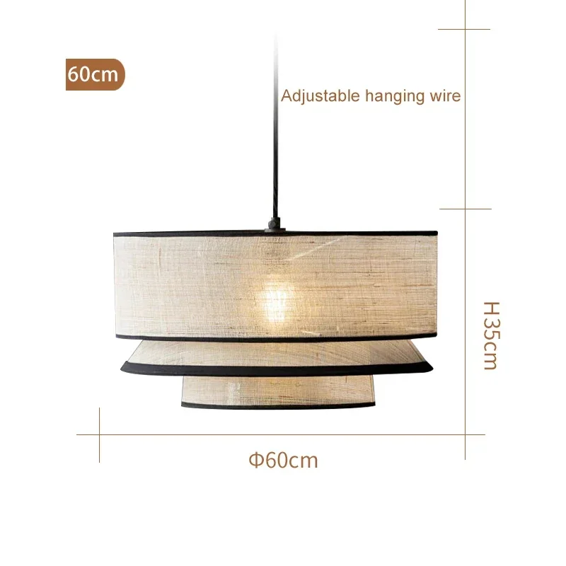 Wabi Sabi Led-plafondkroonluchter Noordse stoffen hanglamp voor restaurant, woonkamer, keukeneiland, Japanse stoffen plafondlamp