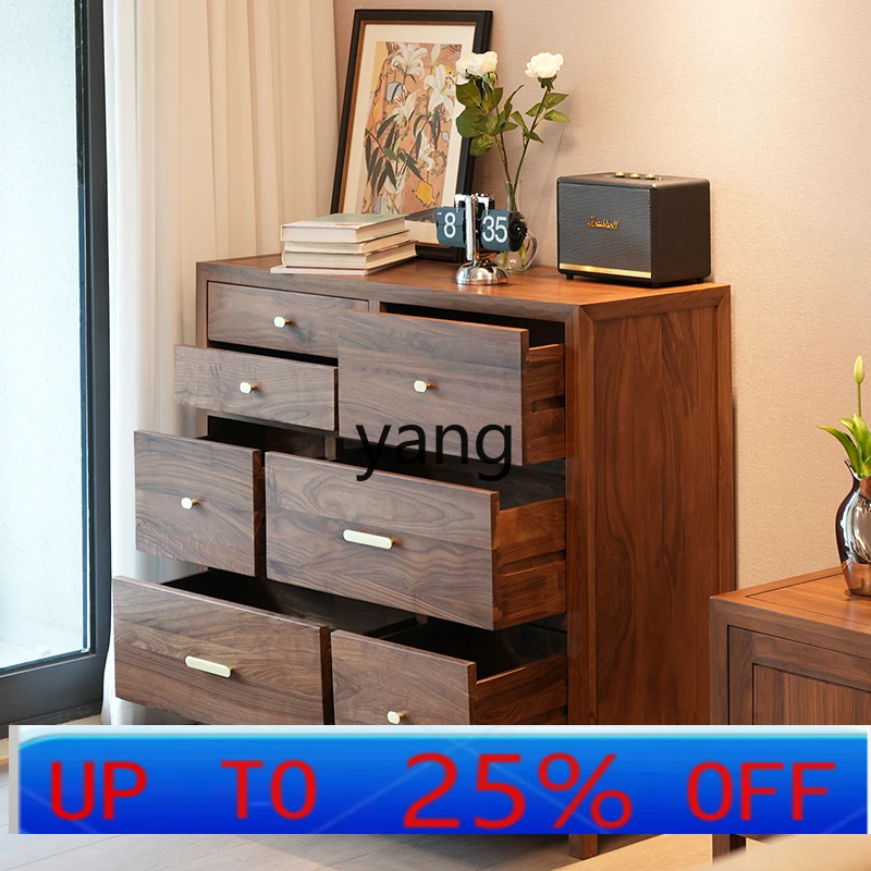 

LH all solid wood bedroom wall drawer cabinet simple log large capacity storage locker