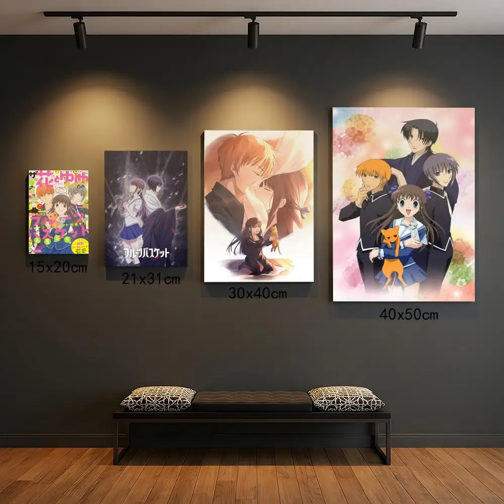 Anime Fruits Basket Poster, selbstklebende Premium-HD-Wanddekoration – zum Abziehen und Aufkleben, rückstandsfrei