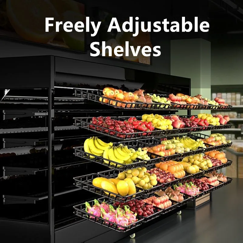 Reliable Quality Air Curtain Fruit Display Refrigerator Commercial Fresh-keeping Cabinet Open Multideck Chiller