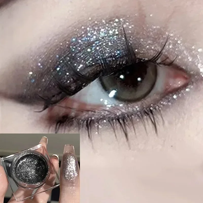 Zvev diamante glitter metálico sombra destaque olhos compõem brilhante preto sombra gel paleta de maquiagem dos olhos cosméticos femininos