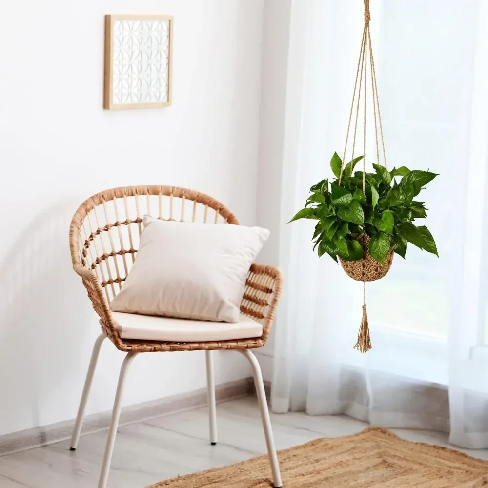 

1/2Pcs Handmade Macrame Plant Hanger Hanging Plant Flower Pot Wall Decor Courtyard Garden Hanging Planter Hanging Basket