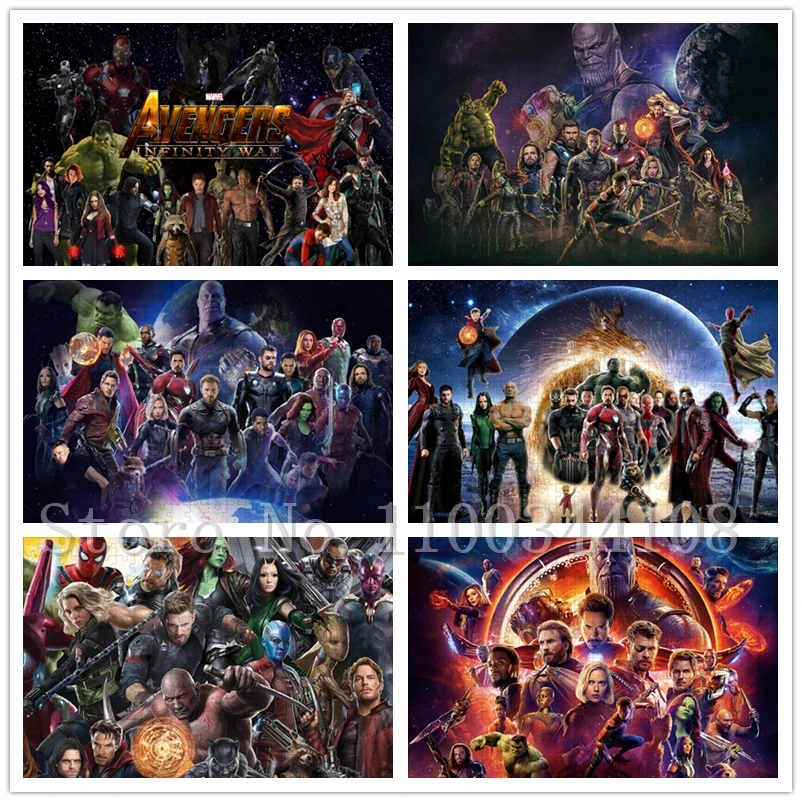 Marvel Avengers Ineinity War Puzzles for Adults Decompressing Toys Disney Superheros Jigsaw Puzzles Handmade Toys & Hobbies