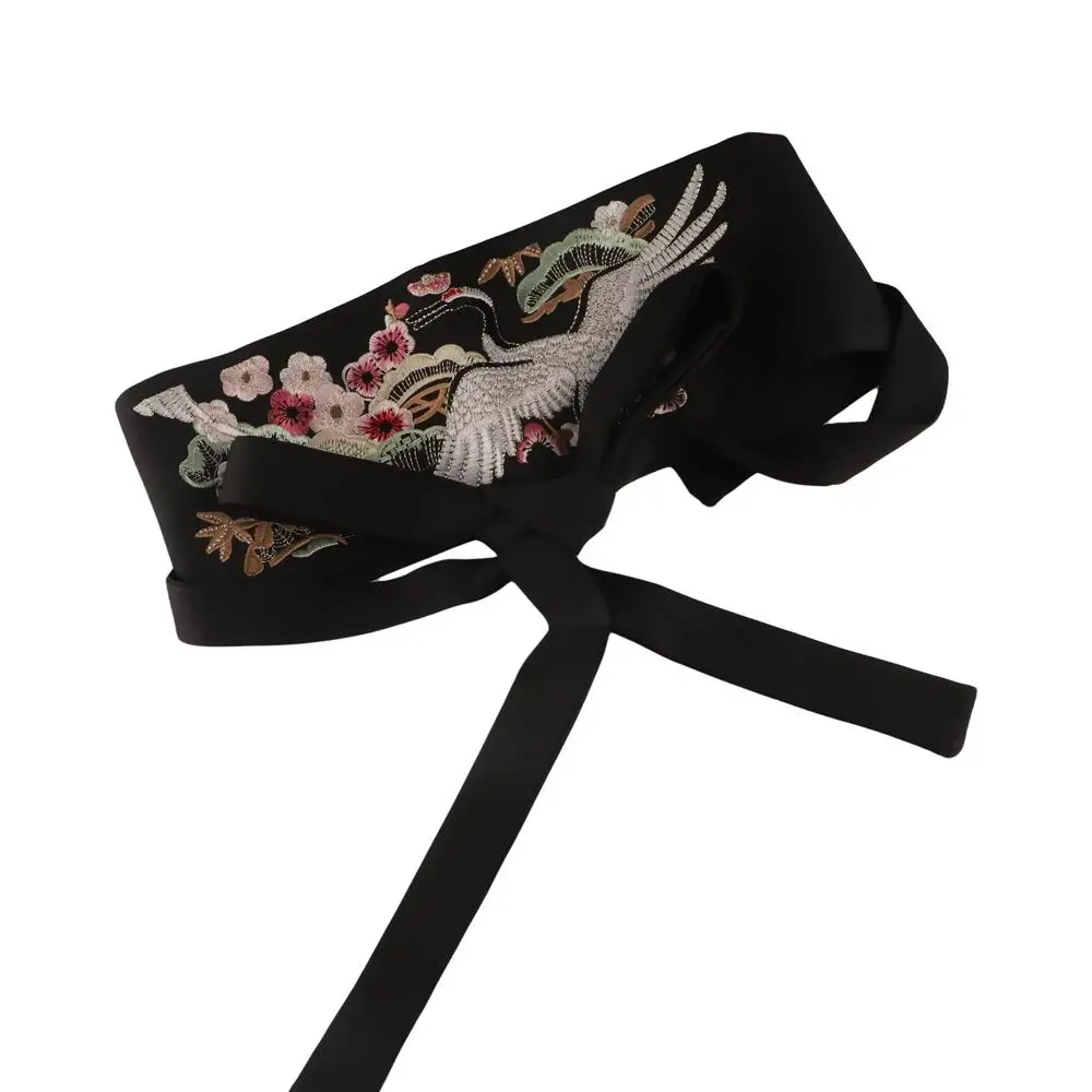 شخصية كرين Hanfu Cummerbunds زهرة مشد حزام عريض كيمونو حزام التعادل التفاف المرأة حزام فستان حزام #1