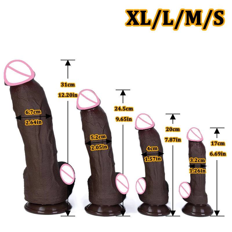 3Colors Realistic Skin Soft Big Dildo 4 Sizes Silicone Penis Woman Anal Sex Toy Vaginal Masturbation Suction Cup Small Dick - Image 5