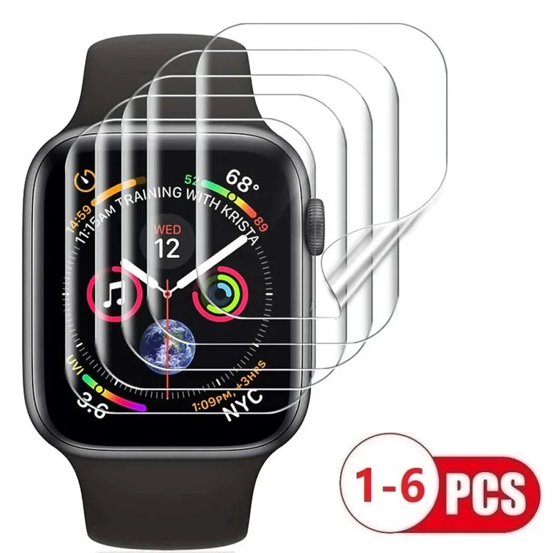 Protective Film On Apple i Watch Ultra 49mm 7 8 9 4 5 6 SE 4 3 2 1 45 44 42 41 40 38 MM Screen Protector Hydrogel Soft Film Foil