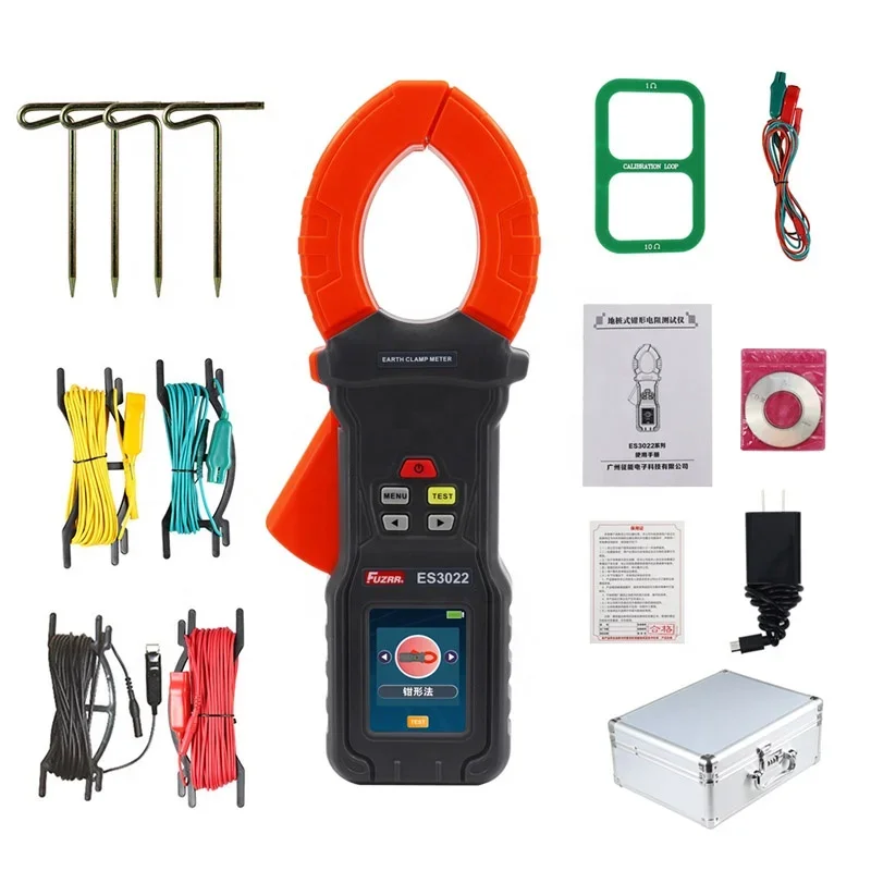 

ES3022 Ground pile type clamp grounding resistance tester connection soil resistivity clamp earth test meter