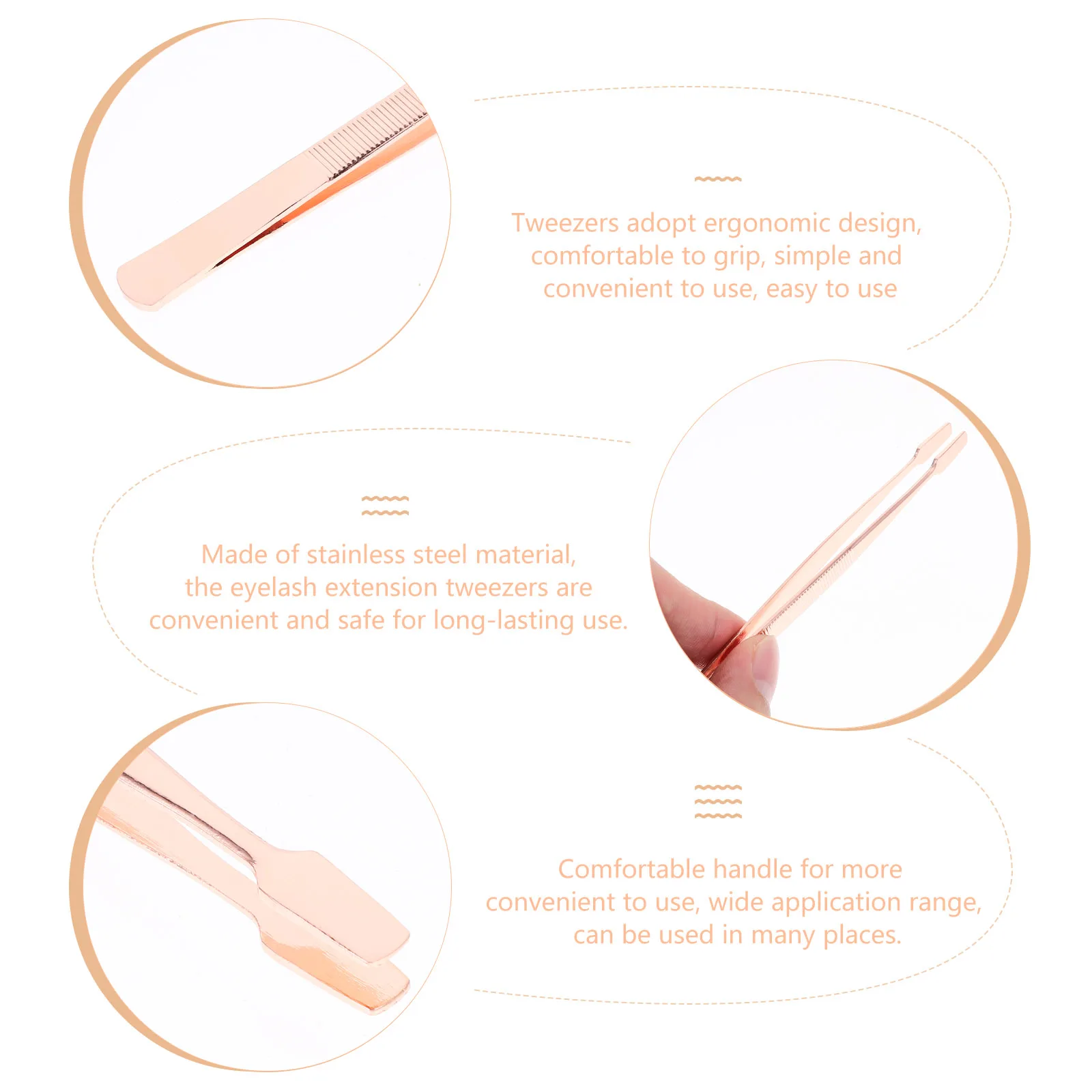 

4 Pcs Tweezers Precision Lash Stainless Steel Eyelash Extension Kit Tool for False Eyelashes Metal