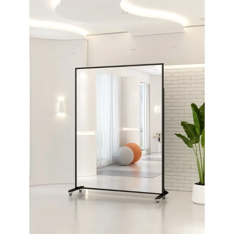 

Household, full-body full-length mirror, yoga fitness practice room, movable dance mirror