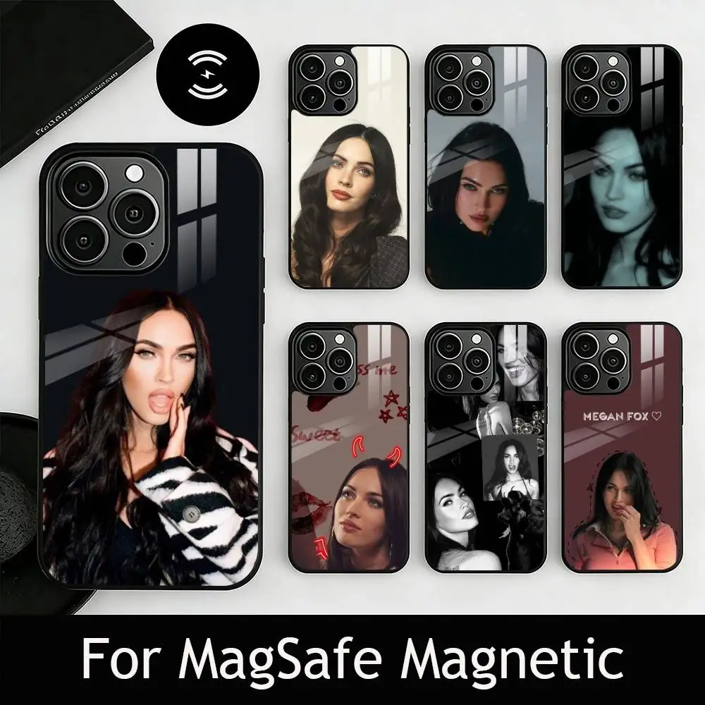 

Actress M-Megan F-Fox Phone Case For iPhone17,16,15,14,13,12,11 Plus,Pro Magnetic with Magsafe Wireless Charging