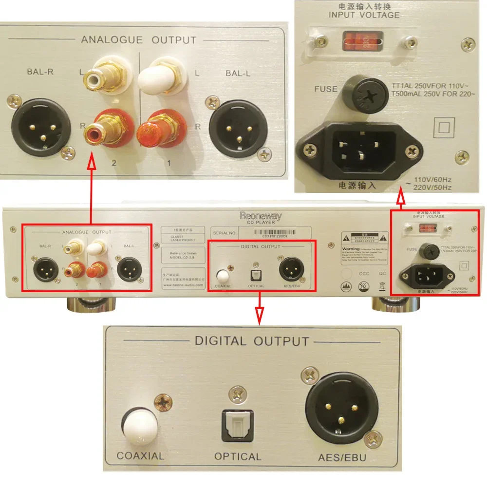 SUNBUCK Zwrotne prądowe XLR zbalansowane światłowody koncentryczne DAC Dekodowanie DSD HD HIFI Odtwarzacz CD wysokiej klasy wzmacniacz audio Maszyna CD