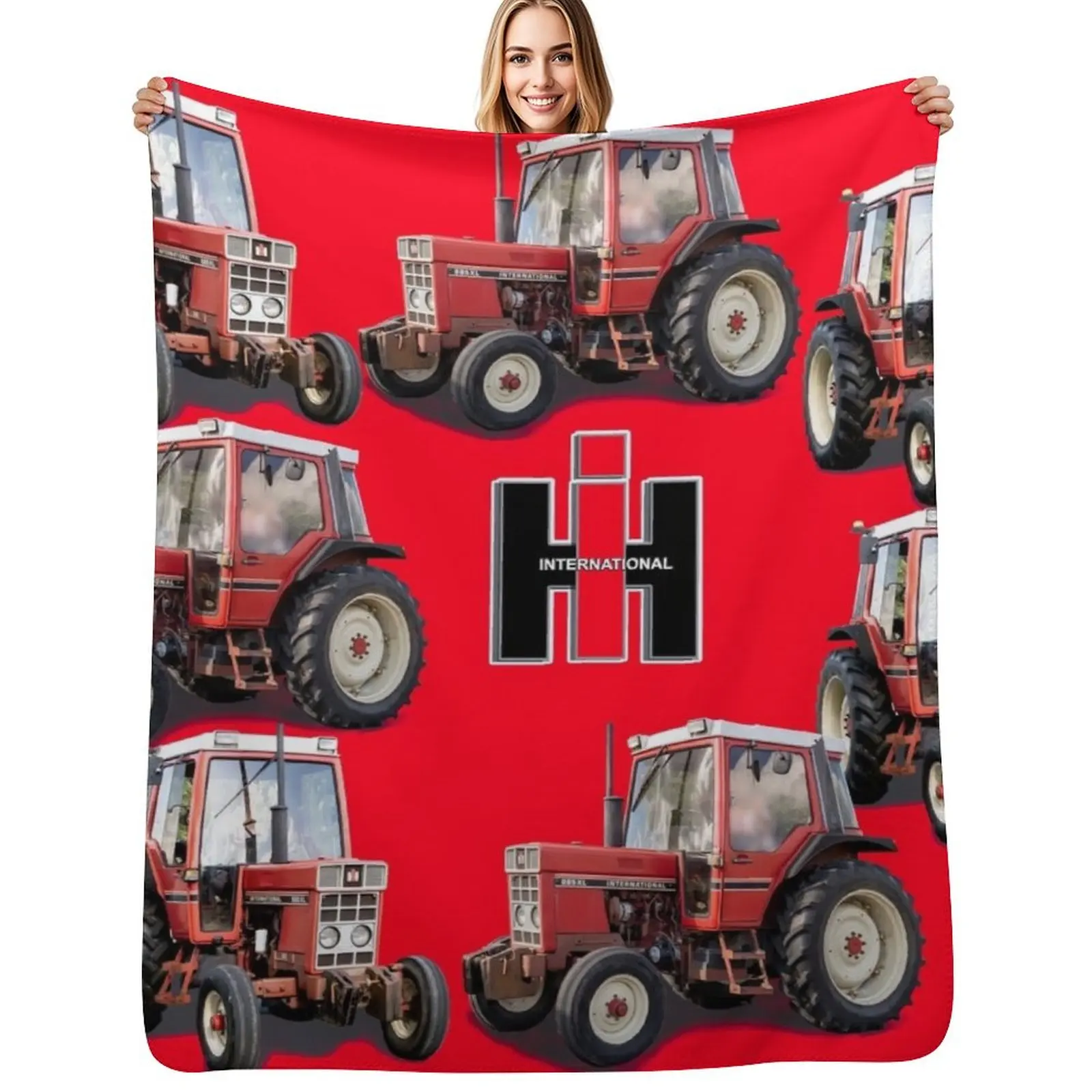 

red tractor Throw Blanket Warm Thins Moving Blanket
