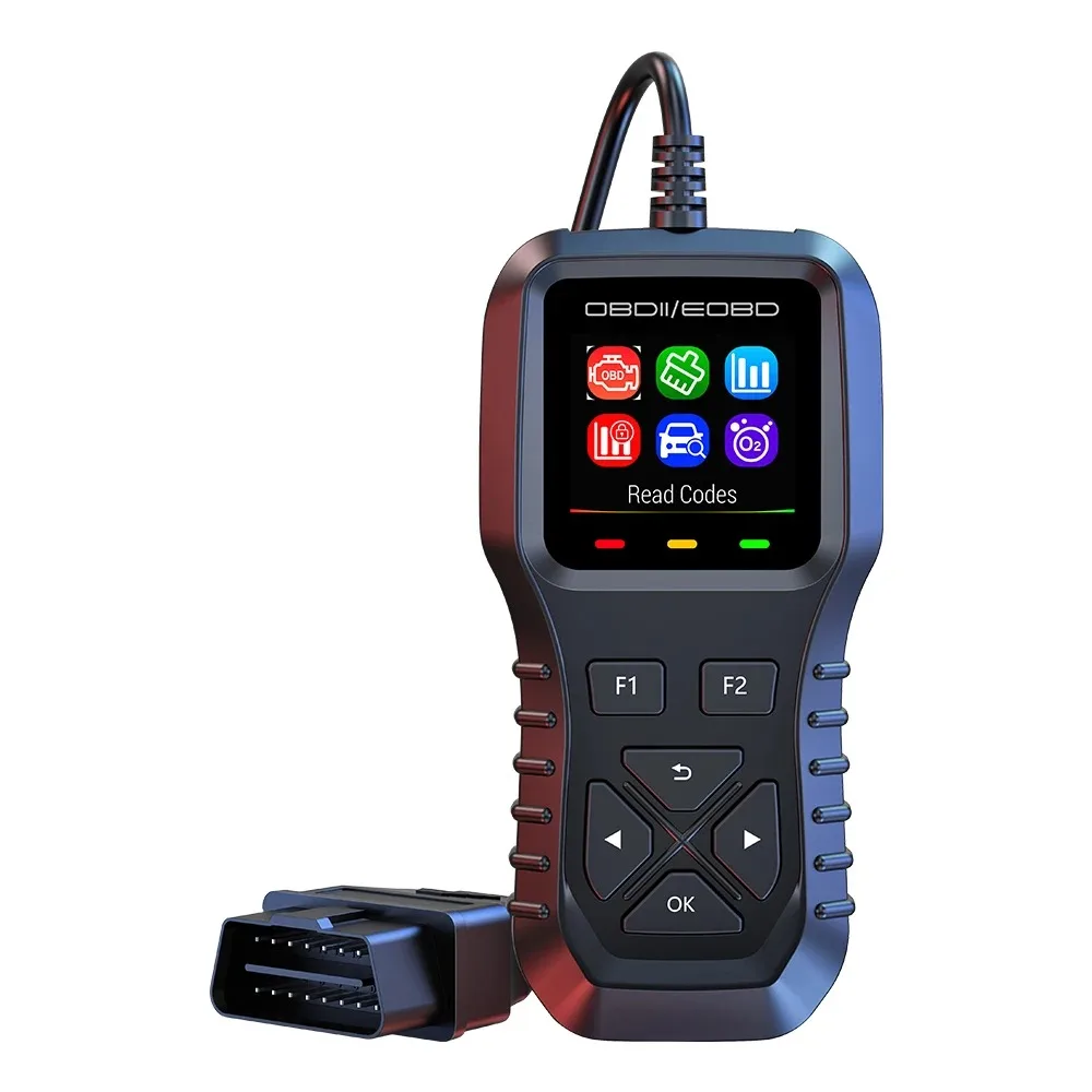 

K1 OBD2 Scanner - Read/Clear Fault Codes, Data Stream, DTC Lookup, O2 Test, 12 Languages, Color Screen for Cars & Trucks