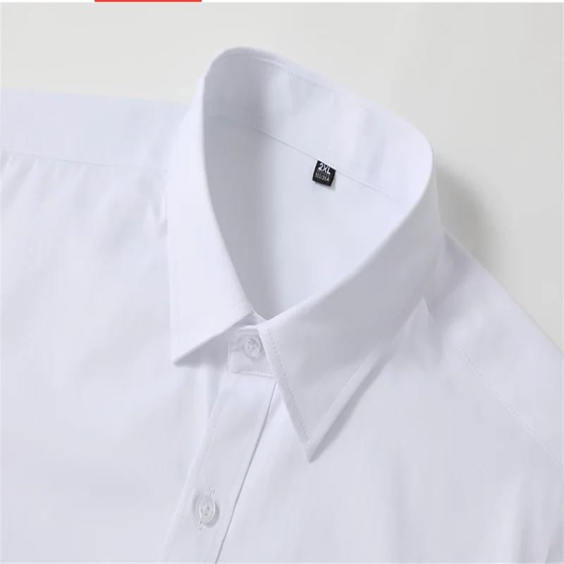 2024 Men's Shirts Formal Shirts Light Blue Black White Long Sleeves F Lapel Spring Autumn Business Casual Clothing Oversized 6XL