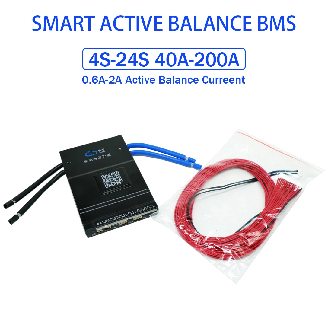 JIKONG BMS Jikong Smart BMS 1A 2A Active Balance 4S 8S 16S 20S 24S 100A 150A 200A 12V 24V for Camping Power Bank Lifepo4 Battery