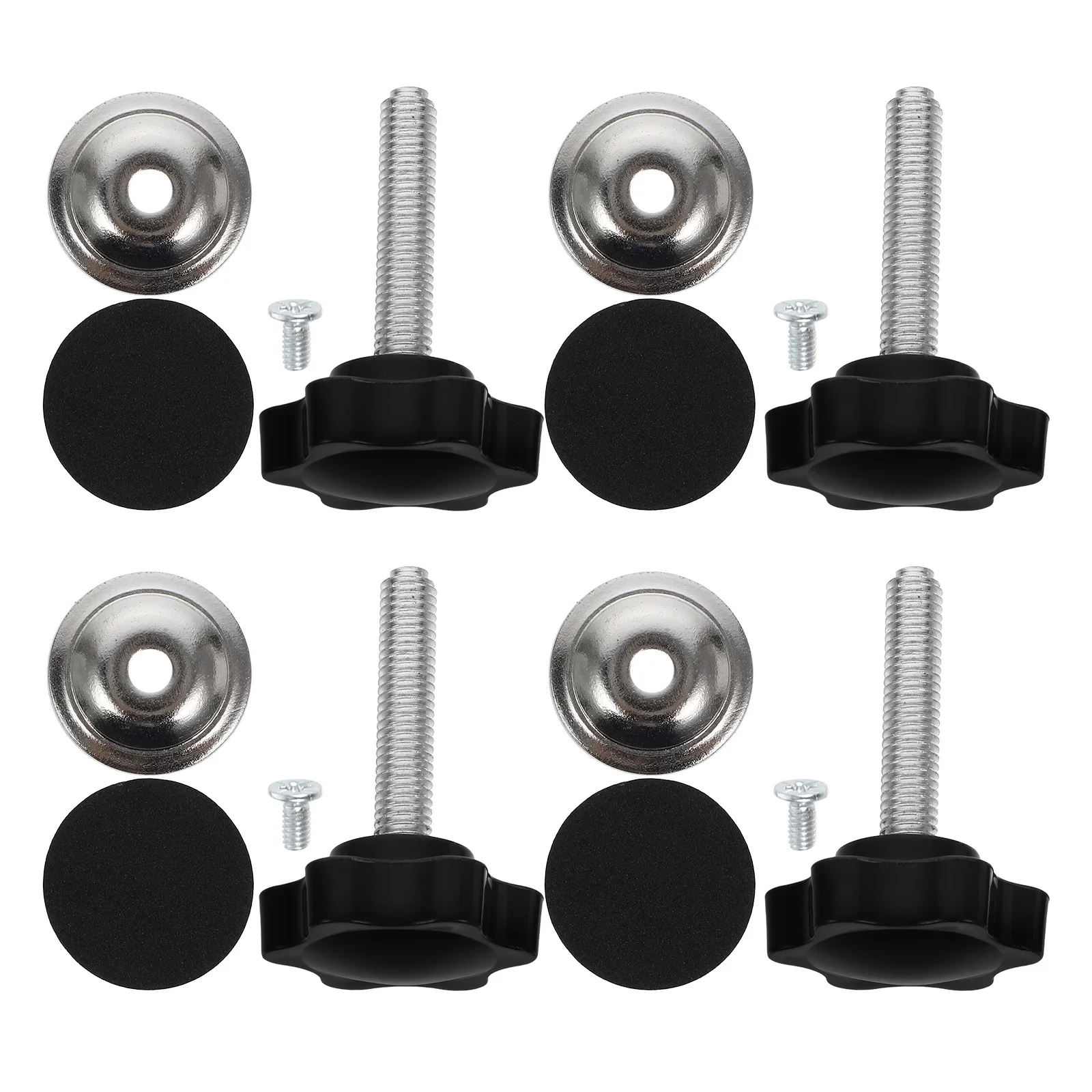 

4Sets Plum Handle Threaded Knobs Replacement Kit Special Shape Screw Bolts for Shop Jigs Fixtures Saw Fence T-Track Use