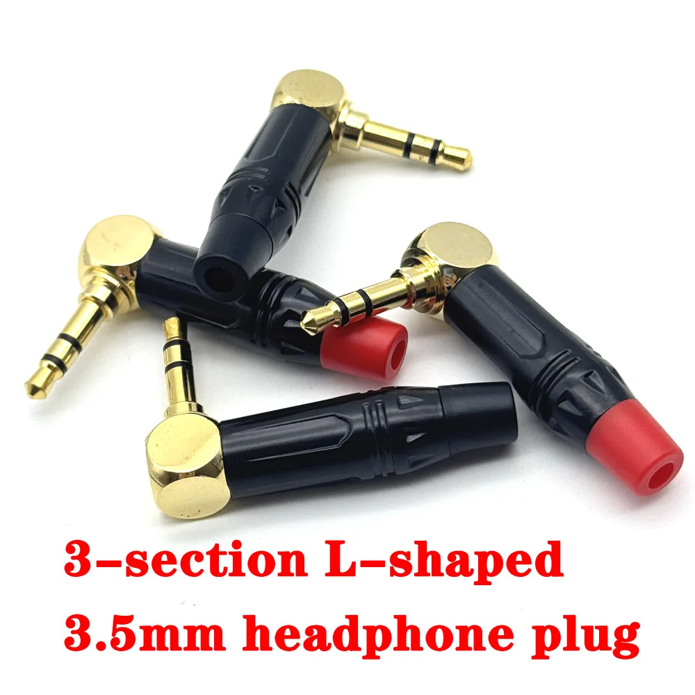 90 Degree Right Angled 3.5mm Male Adapter Converter Headphone Audio Microphone Jack Stereo Plug 3-section L-shaped Connector