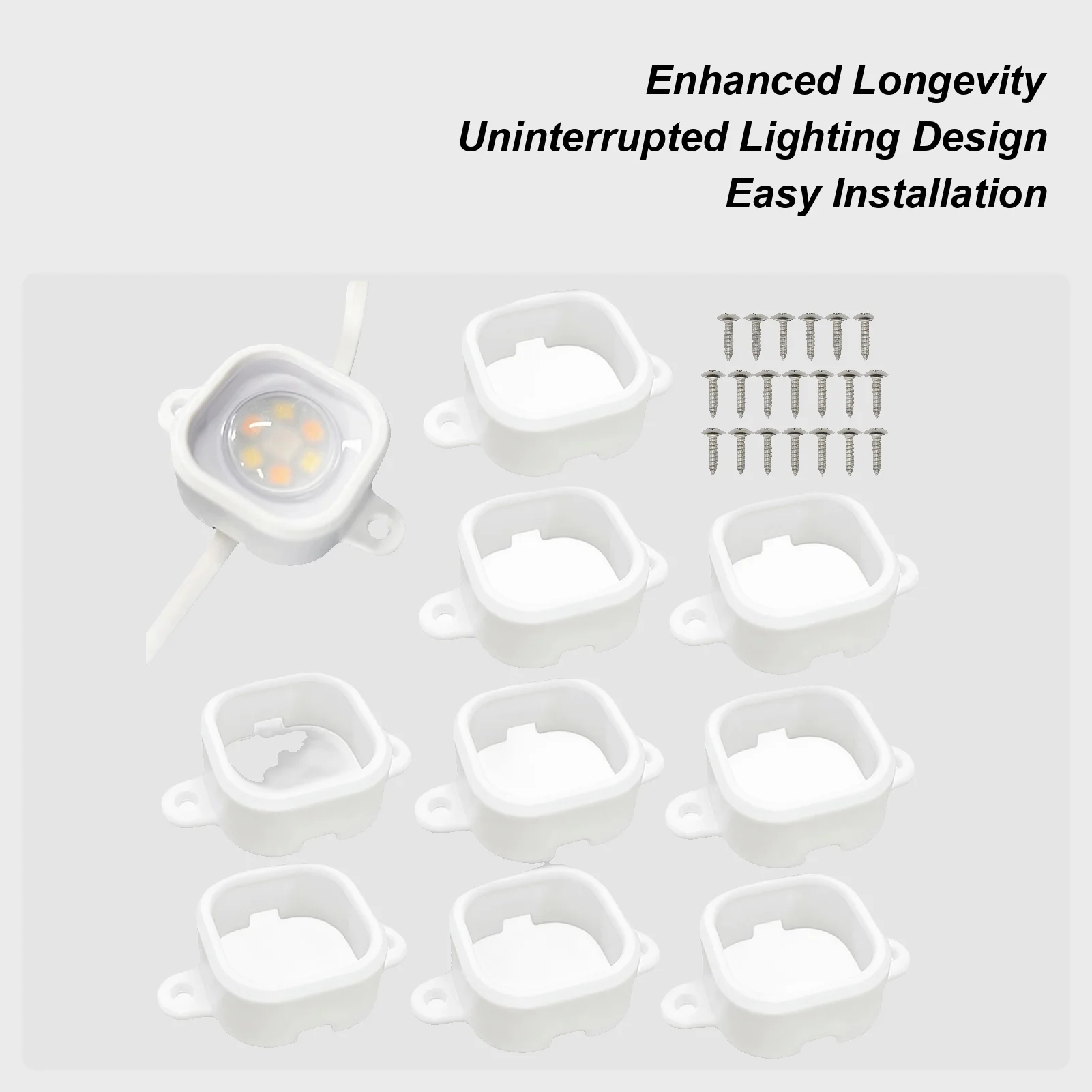 Outdoor Light Mount Bracket 10 Pieces Wall Light Mount With 20 Screws Waterproof Fixing Clip For Pathway Wall Walkway Porch