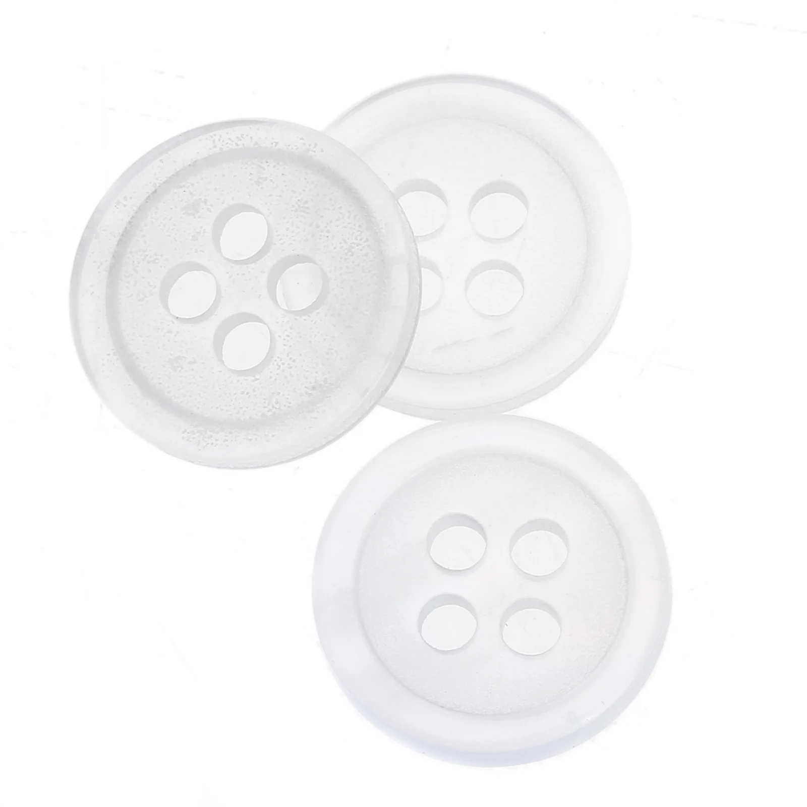 100pcs Round 4 Holes Plastic Clear White Sewing Buttons for Clothing Shirt Jeans Clothes Home Crafts DIY Decoration 10mm/11.5mm