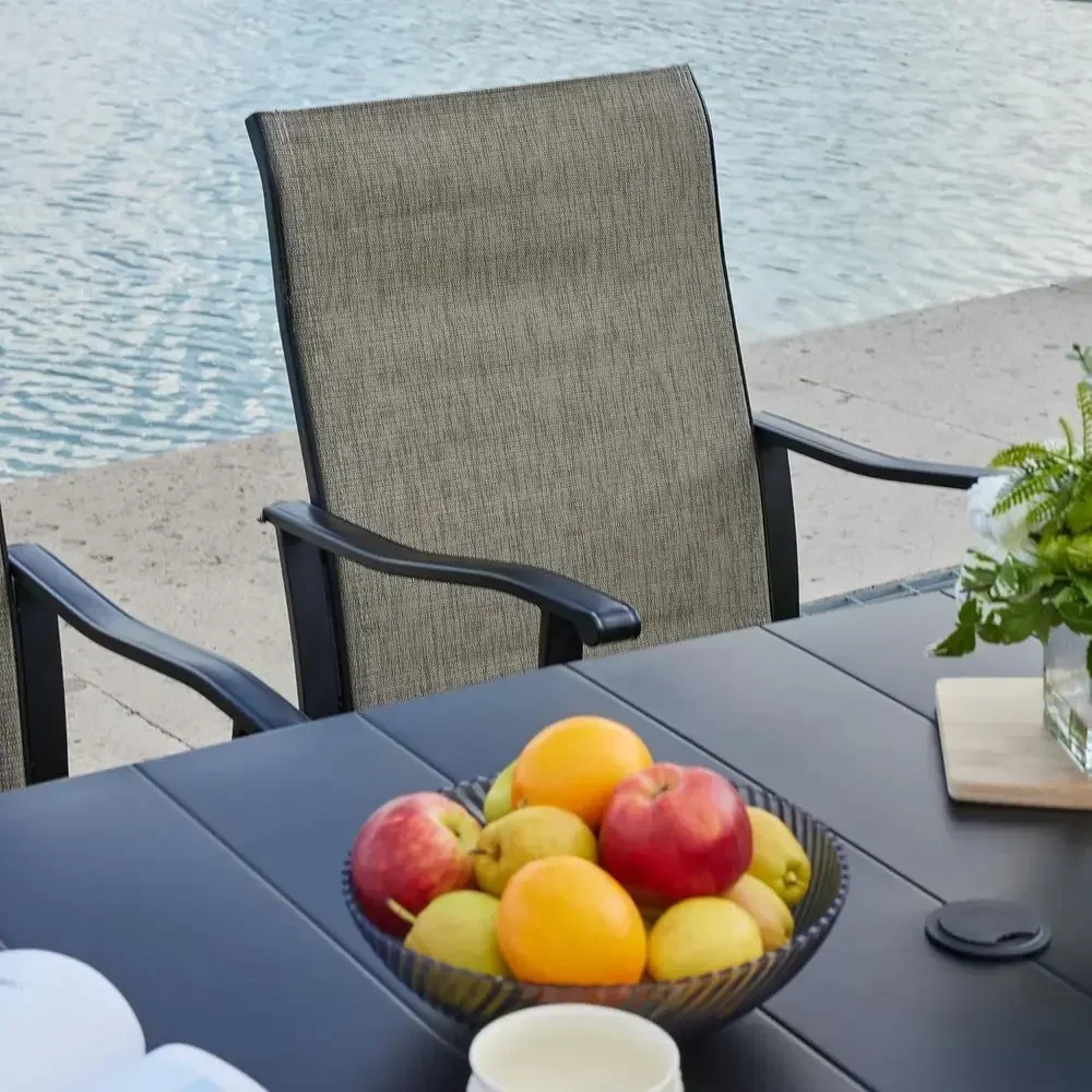 3-Piece Outdoor Patio Dining Set with Swivel Chairs and Storage Table, Mixed Brown and Black