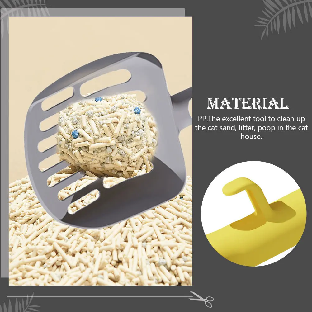 

4Pcs Litter Scoopers Cat Shovels Anti-Skid Lightweight Ergonomic Handled Household Cat Litter Scoop Convenient Tool for Pet