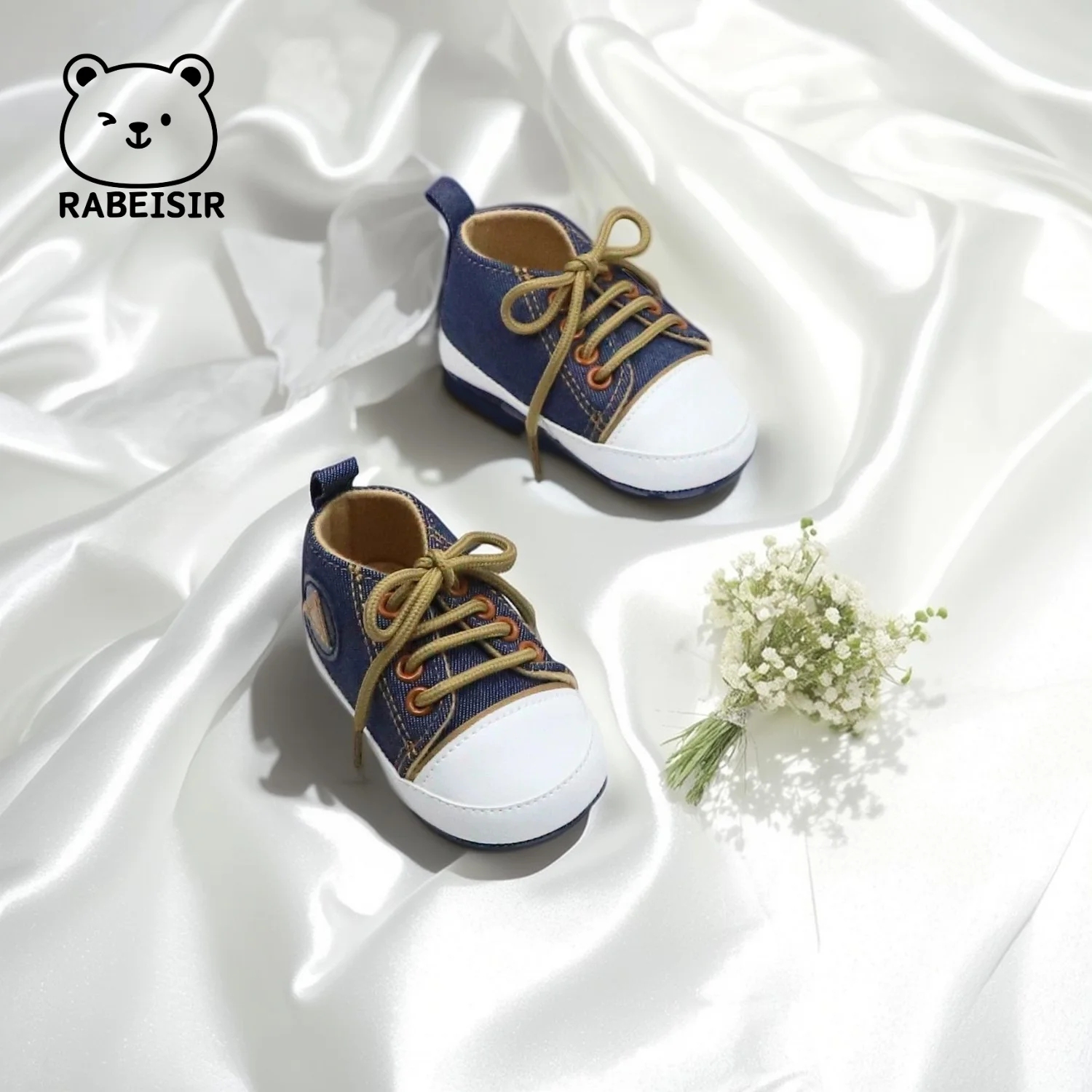طفل رضيع حذاء قماش أحذية عالية الجودة 0-18 أشهر طفل حذاء طفل صغير حذاء قماش الدنيم خفيفة الوزن عدم الانزلاق عادية تنوعا